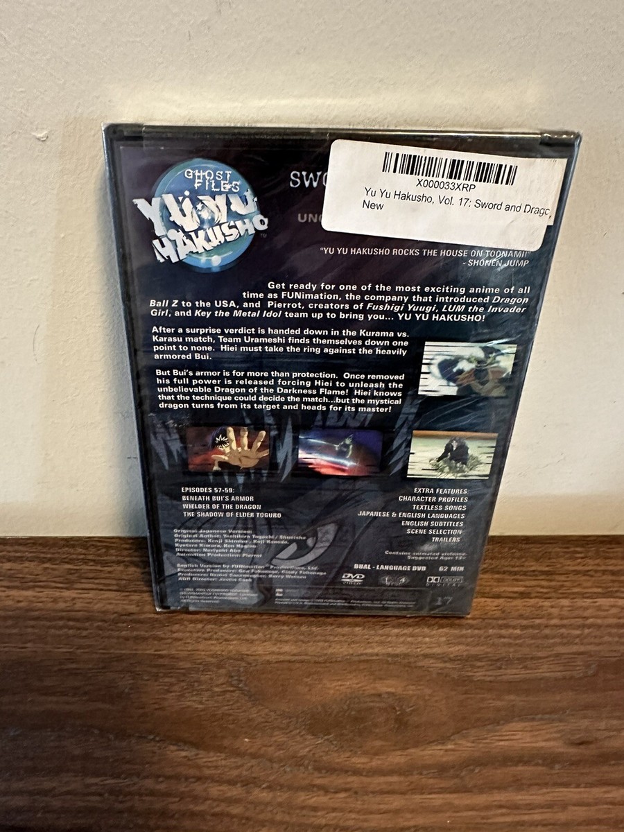 Yu Yu Hakusho, Vol. 17: Sword and Dragon DVDs Brand New Sealed