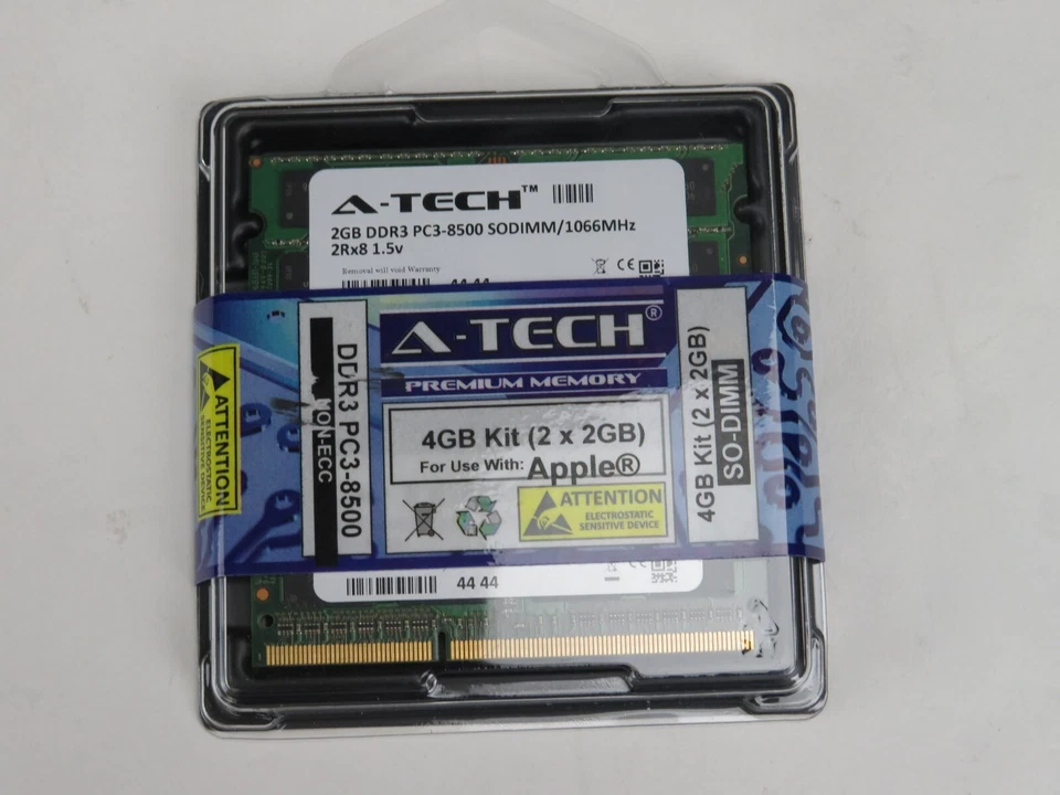 A-Tech 4GB DDR3 SODIMM | 2x2GB | 1066MHz | For Apple Laptops - Image 2 of 3