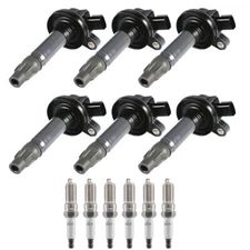 Set of 6pcs Ignition Coils & Spark Plugs for 2011-2015 Ford F-150 3.7L V6 UF553