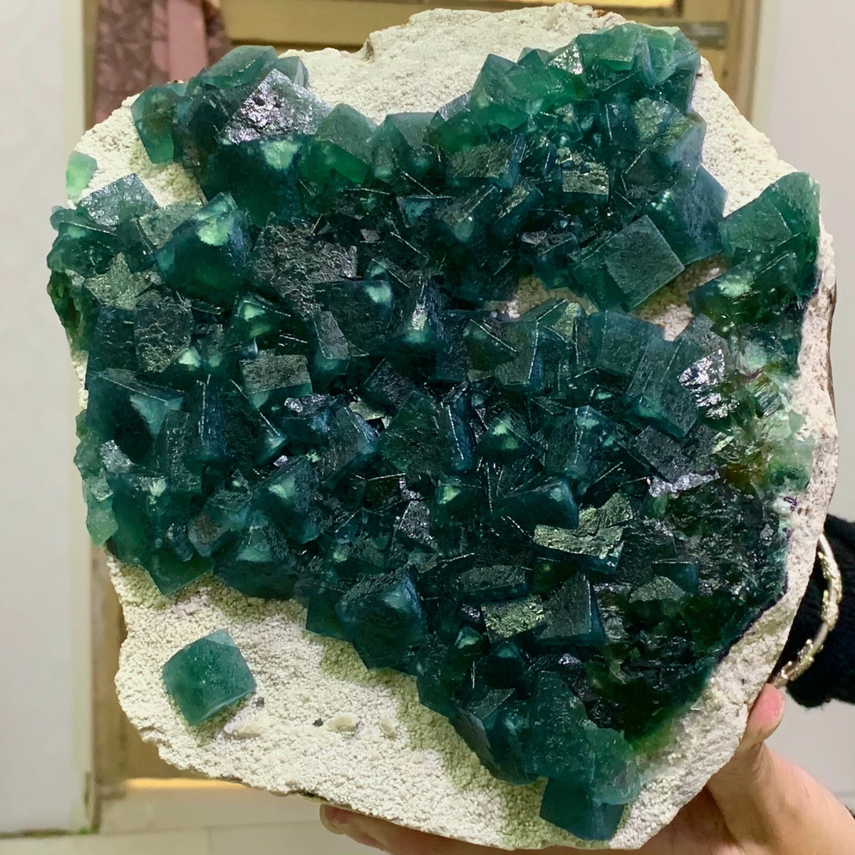 8.08LB Natura green cubic Fluorite Crystal Cluster mineral sample | eBay