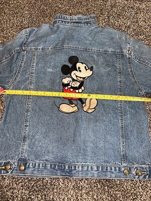 Womens Disney Denim Jacket Mickey Mouse Size Large | eBay