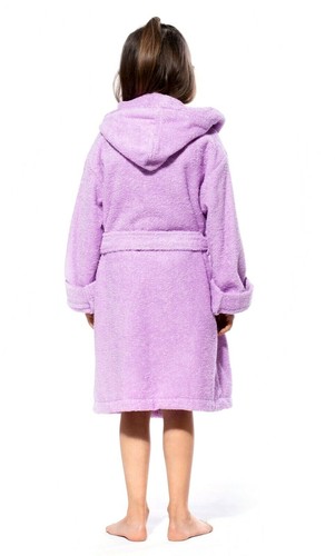 100% Cotton Kids Terry Hooded Robe Terry Towel Hooded Bathrobe Kids Bath Wrap - Picture 8 of 30