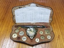 1773 - 1780 Antique German Nuremberg Iron / Brass Gold Scale with Weight Set