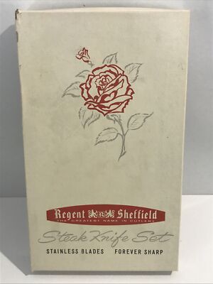 5pc vintage Regent Sheffield Forever Sharp Stainless Steel Steak Knife set