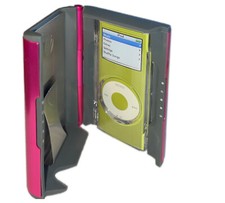 Aluminum Hard Card Money Clip Wallet Clear Case for iPod Nano 2nd Gen PINK