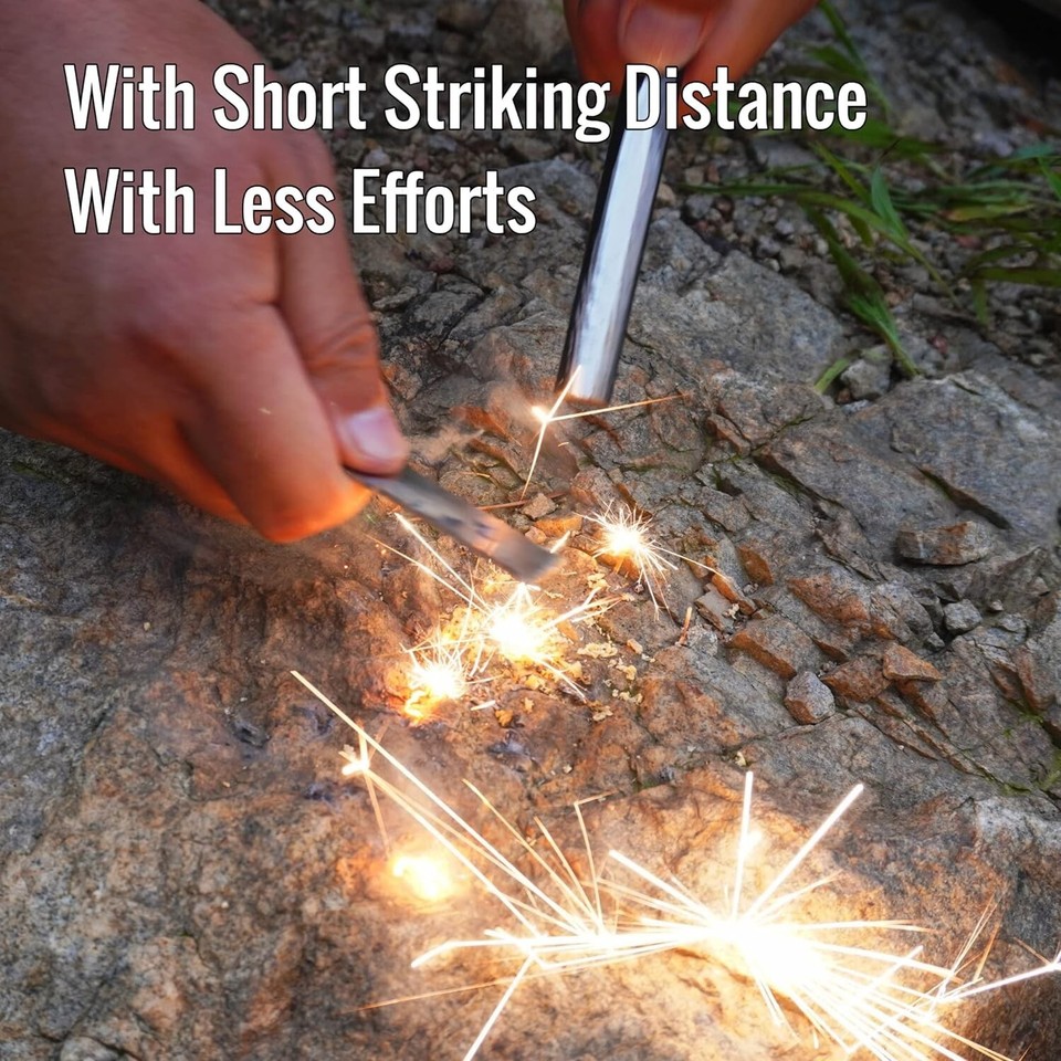 Fire Striker Steel 10 X Rod Striker/Scraper Blade Firesteel Ferro Flint Ferrocerium EDC BOB GREEN O Fire Steel Ferro Rod - Foto 5