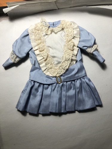 Antik Stil Vintage Kinder Puppe Baumwolle Seide Mischung Kleid - Bild 3 von 11