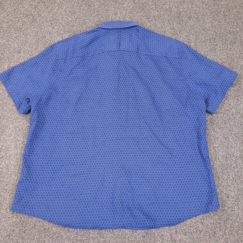 Johnston Murphy Shirt Mens XXL 2XL Button Up Blue Geometric Chain Link Blues - Image 3 of 4