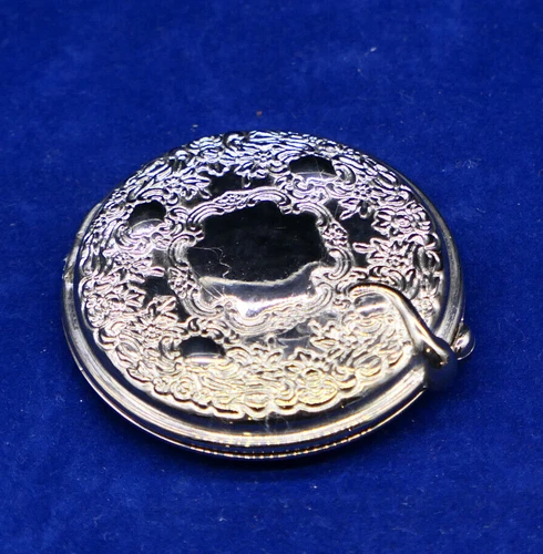 Silver Plated Ladies Powder Compact Vintage