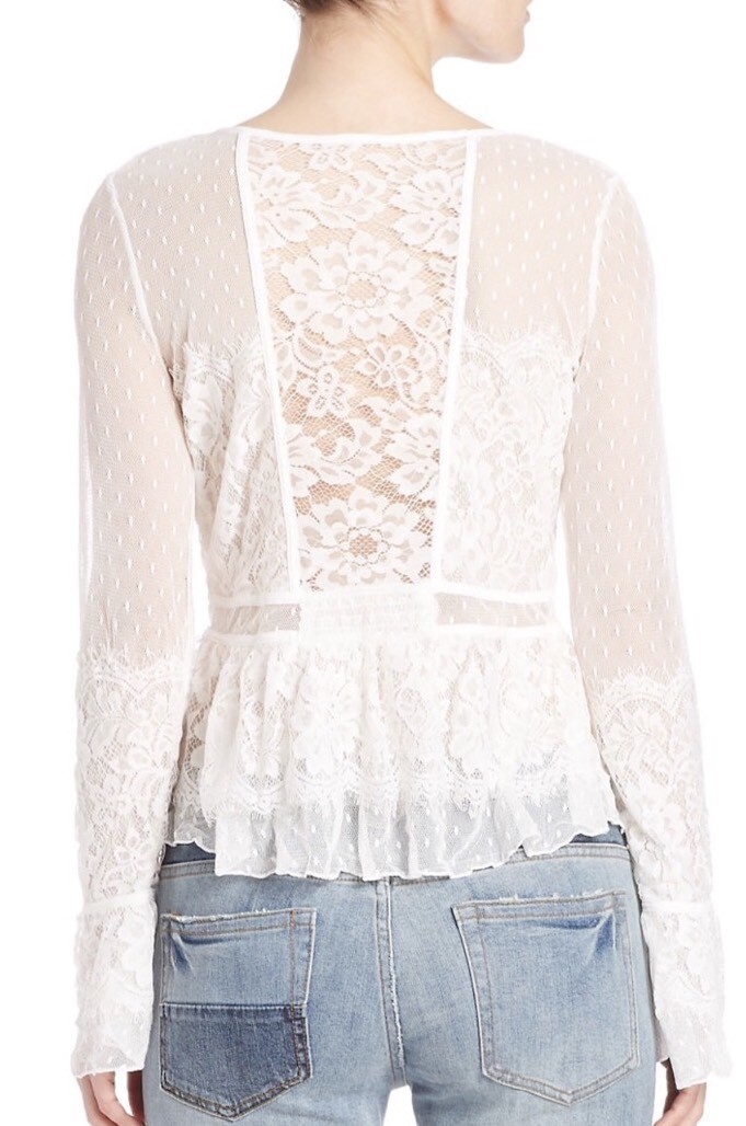 トップス louren russel lace peplum blouse ivory louren russel lace peplum blouse ivory