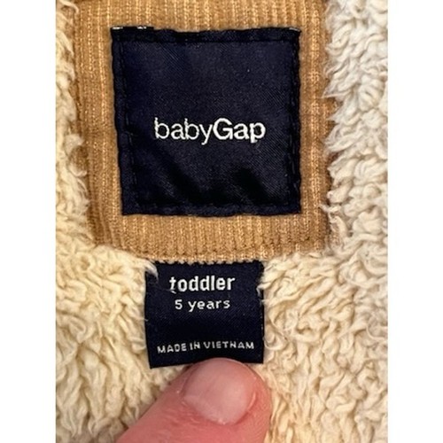 Baby GAP Toddler Fur Hooded Corduroy Coat Brown Size 5 Winter Casual Unisex Kids - Picture 10 of 10