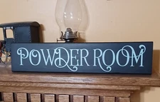 POWDER ROOM Country Bath Rustic Primitive Farmhouse Bathroom sign Handcrafted