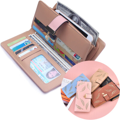 Women Leather Clutch Bifold Wallet Card Holder Purse Lady Long Handbag Best Gift