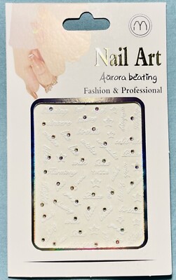 Nail Stickers Art Decal DIY Design 3D Waterproof Words Star Gems YM228