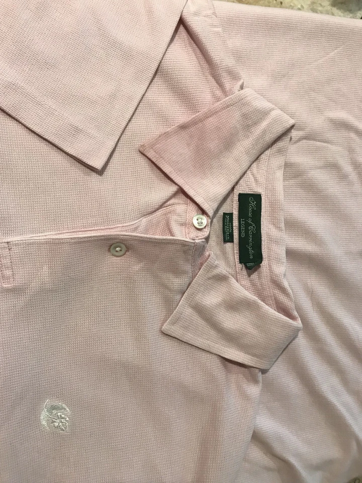 House of Carrington Legend PINK Mercerized Pima Cotton Polo Golf Shirt Men's XL - Image 4 of 4