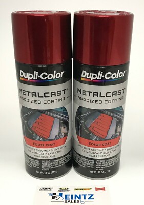 Duplicolor MC200-2 PACK MetalCast RED Anodized Heat Resistant Coat -11oz Aerosol