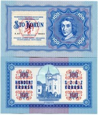 Tschechoslowakei 100 Kronen Moravany Specimen Gabris Banknote 2019 Fantasy Issue
