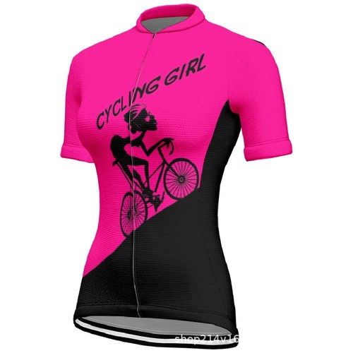 Women's Short Sleeve Cycle Jersey Top Full Zip Ladies Bike Cycling Jersey Shirt - Picture 26 of 41