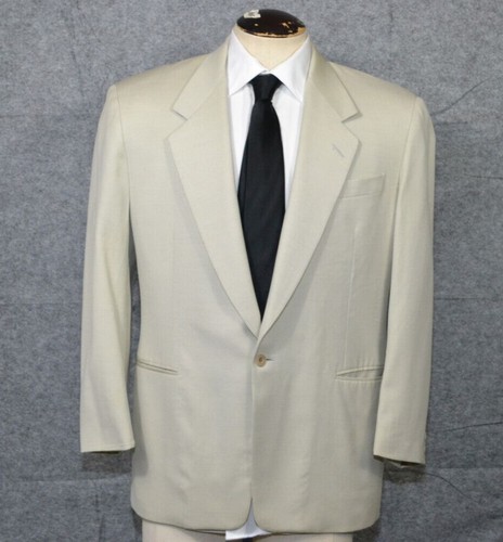 Canali Proposta 100% Wool 44R Men Blazer Sport Coat 1-Button Italy White Clean