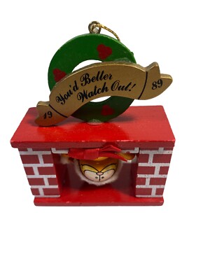 1989 Dakin Garfield ''You d Better Watch Out'' Collector Christmas Ornament