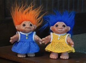 colorful troll dolls