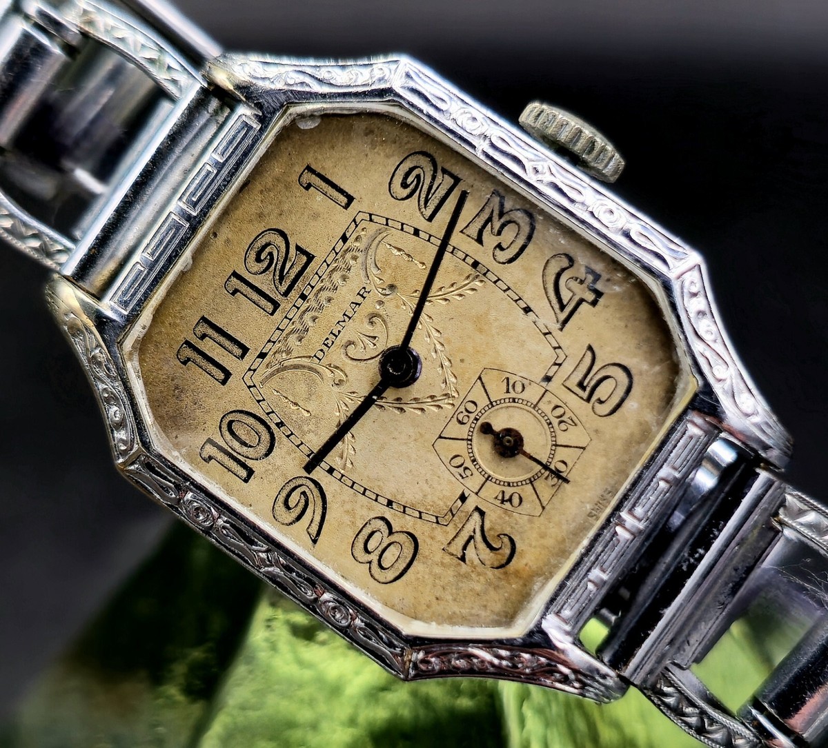Vintage DELMAR Swiss 1920's Art Deco Men's Watch W/ Original Acme