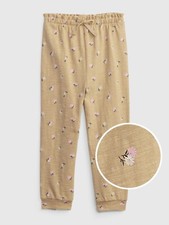 NEW 25 GAP Toddler Girls Sand Beige Floral Lightweight Pull-On Joggers Pants 3T
