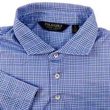 Polo Ralph Lauren Golf Button-Up Shirt Plaid Blue/White Short Sleeve XL