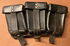 Org Leder Patronen Tasche schwarz Militär Ausrüstung leer Wehrmacht Deutschl 2WK