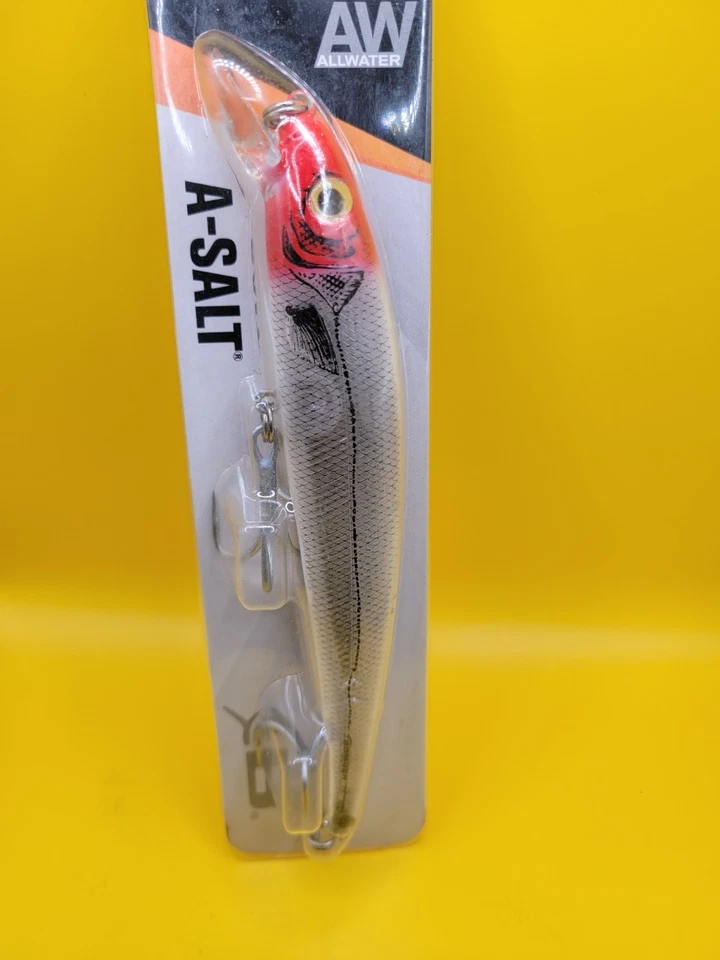 Bomber Lures 6" A-Salt Minnow Crankbait 7/8 oz Red Head White Silver BSW146AX12 - Image 4 of 4