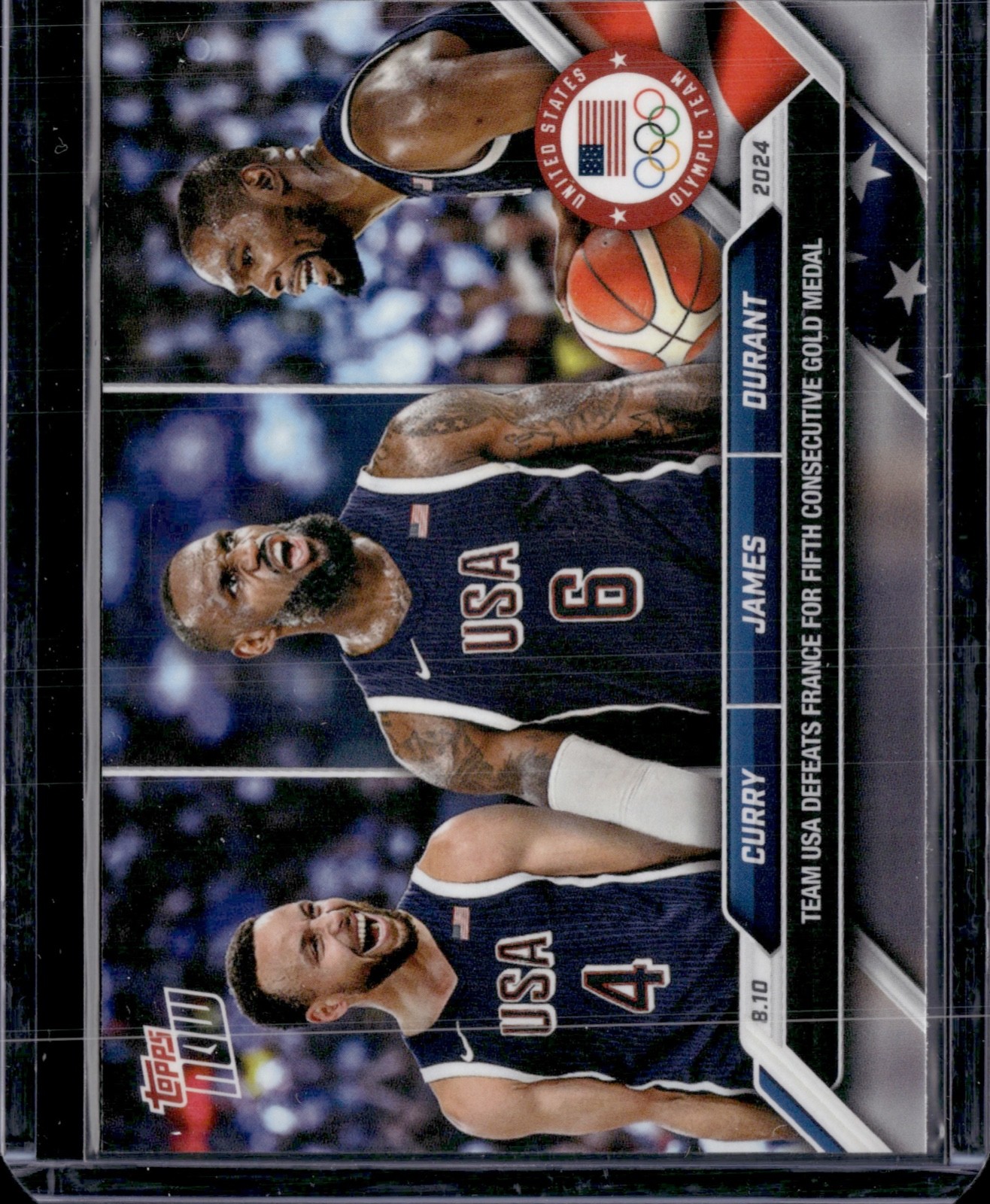 Steph Curry LeBron James Kevin Durant USA Basketball Team Gold 2024 Topps Now 26