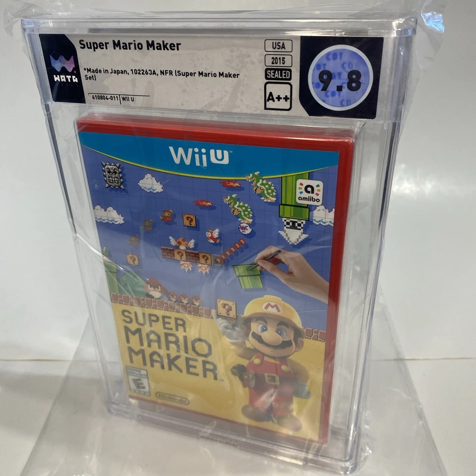 GEM 9.8 A++ SEALED Super Mario Maker Box IDEA BOOK Nintendo NEW Wii U PSA WATA - Image 2 of 4
