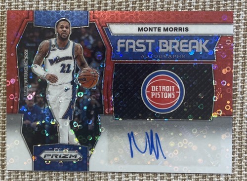 Monte Morris 2023 Prizm Fast Break Autograph Red 91/99