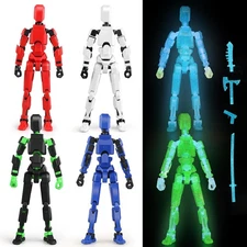 Luminous T13 Action Figure Set, 6PCS Robot Action Figure Titan 13 3D Printed Toy