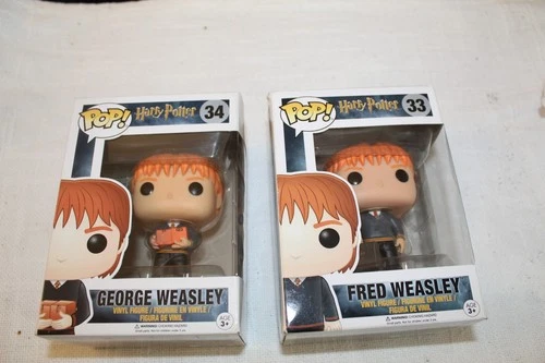 Funko Pop Harry Potter Fred & George Weasley #33 #34 Set Lot Vinyl Figures