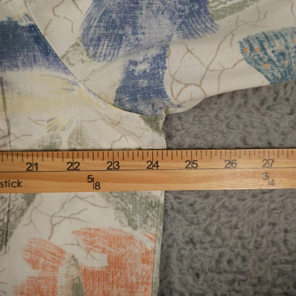 Marshall Madruga Reyn Spooner Shirt Mens L Cream Reverse Print Button Down Fish - Image 4 of 4