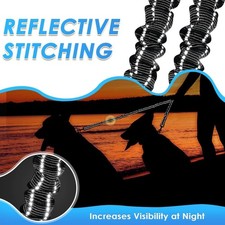 Double Dog Leash, No Tangle 360 Swivel Rotation Reflective Lead Attachment Adjus