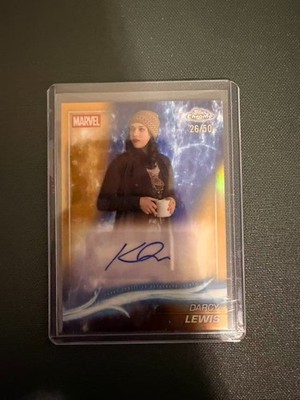 2025 Topps Marvel Chrome Studios Darcy Lewis Kat Dennings Auto /50 Gold Refactor