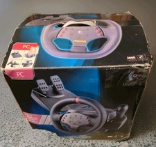 Logitech Momo Racing Force Feedback Wheel Pedals Pc Usb Steering Wheel.