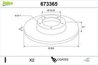 Valeo Bremsscheiben Hinterachse Voll Ø262Mm FüR Hyundai Matrix FC Sonata IV EF
