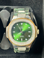 Ice Star Men's Quartz Watch Green Dial 40mm Camo Rubber Strap WR