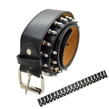 Punk Rock Rivet Faux Silver Bullet Belt