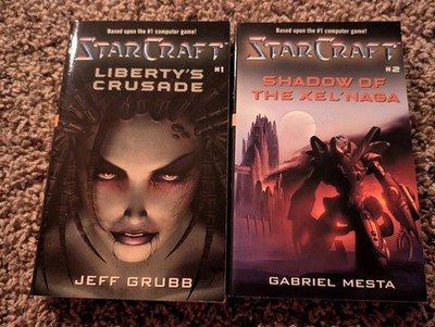 StarCraft Liberty's Crusade & Shadow of the Xel'Naga PB Book Lot 1st Print 2001