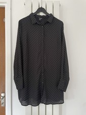 New Look Long Maternity Blouse / Shirt Size 16 Polka Dot Smart Work Office