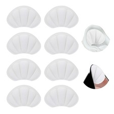 4 Pairs Heel Grips 0.2" Thick Heel Cushion Pads Cushion Liners, White