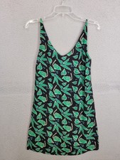 Urban Outfitters Women’s Black Green Leaf Print Mini Dress Size XS Sleeveless