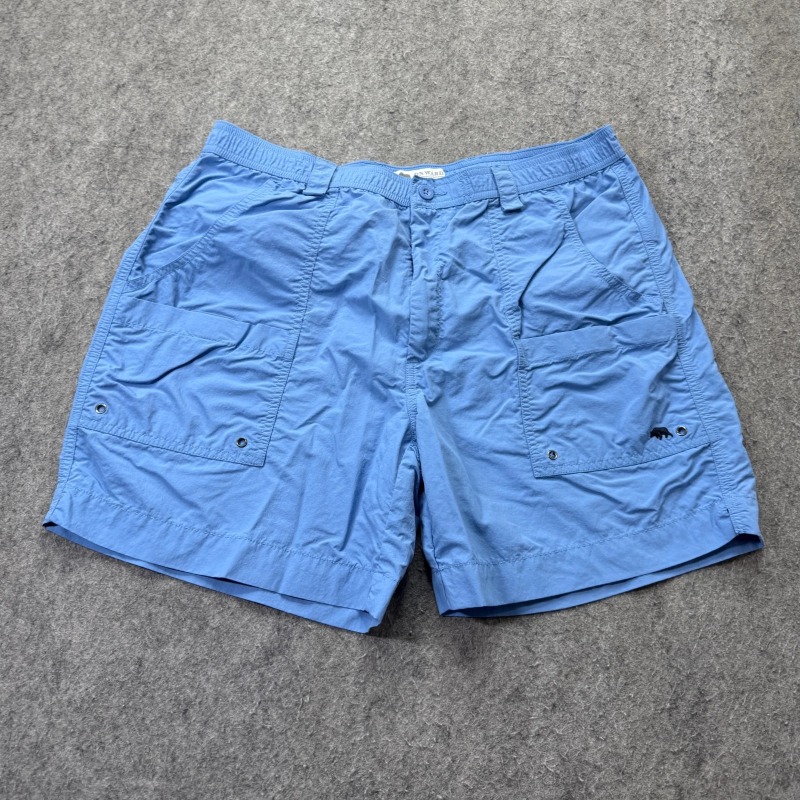 Onward Reserve Shorts Men M Blue Cargo Elastic 6" Fishing Performance Nylon