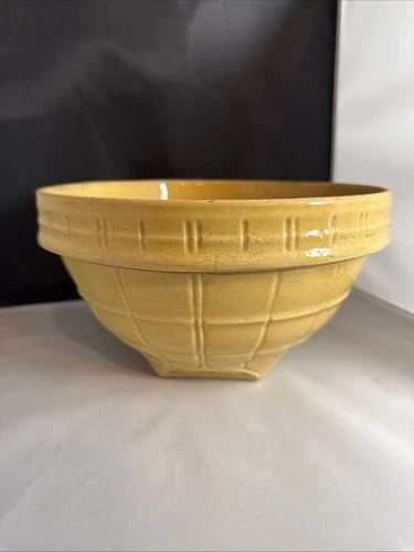 Antique McCoy Yellowware Crock Bowl 9.5