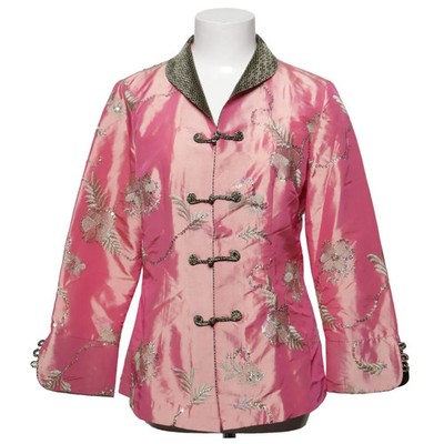 Liu Xiang Ge, Cheongsam, Größe: L, Pink/Gold, Blumen, Damen #e8t