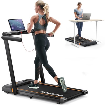 2 in 1 Folding Treadmills for Home Small Office, 2.5HP Walking Pad Treadmill ...